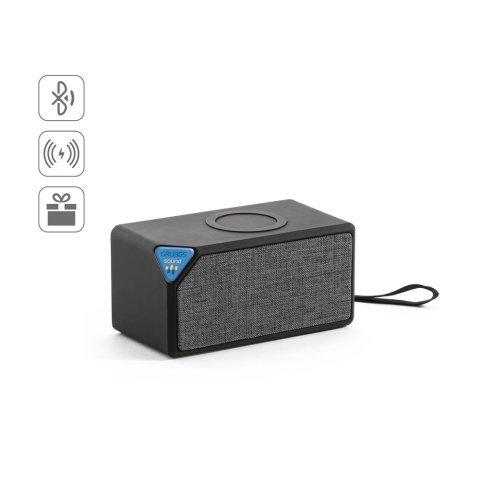 GRUBBS. ABS portable speaker with wireless charging