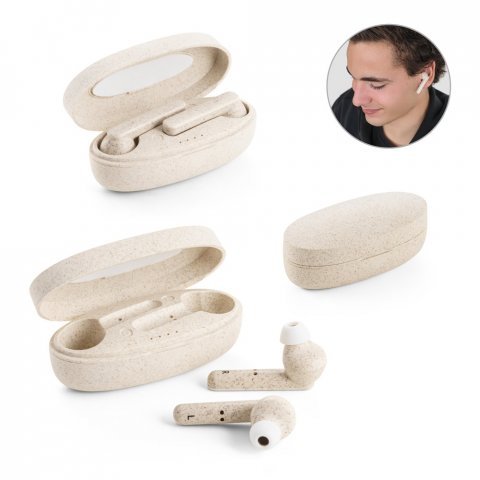 FOURIER. Безжични слушалки от влакна на пшенична слама и PP с 3-часов живот на батерията