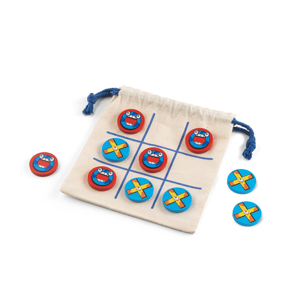 CROSSES. Classico gioco del tris con 10 pezzi in legno compensato