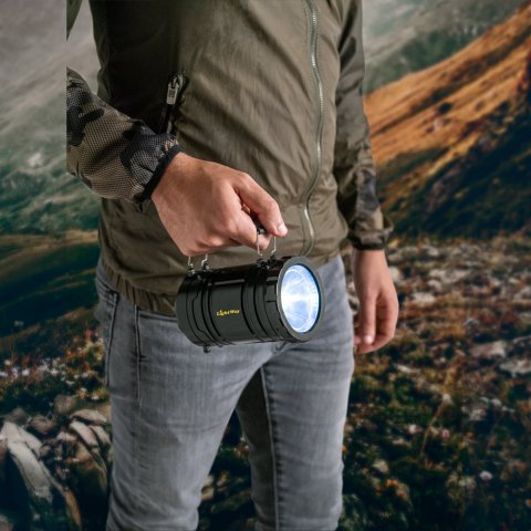 OLYMPOS. Torcia 2 in 1 in ABS e PS - Nero