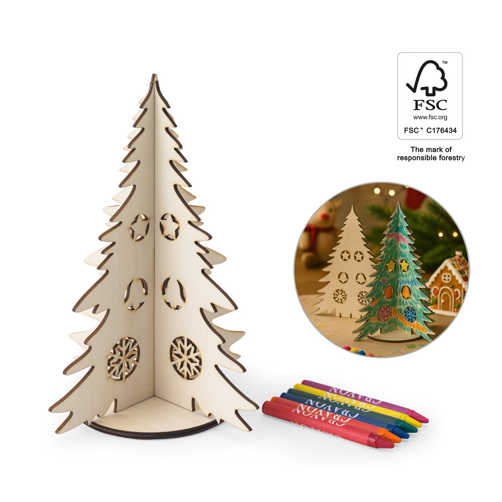 PINERY. Albero di Natale in legno da colorare, smontabile