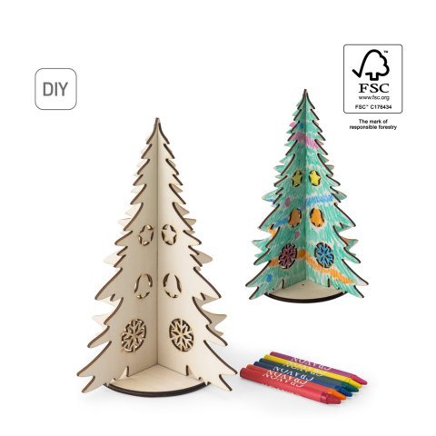 PINERY. &Aacute;rvore de Natal desmont&aacute;vel para colorir em madeira