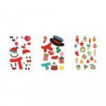 GLIMN. Sada &scaron;esti listů s v&aacute;nočn&iacute;mi figurkami a 3 listy samolepek - B&iacute;l&aacute;