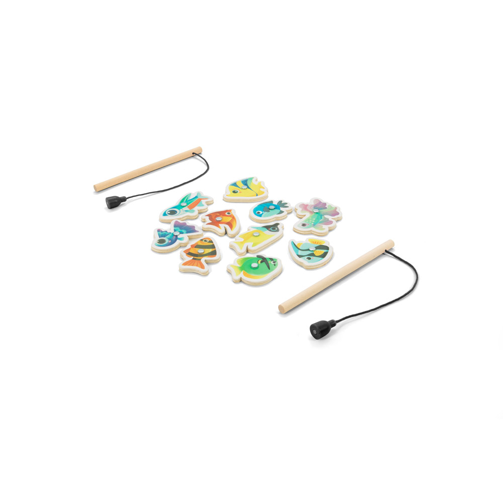 FISHY. Set da pesca composto da 10 pesci in legno,ideale per bambini