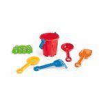 VALLARTA. PP плажна кофа с 5 аксесоара - червен