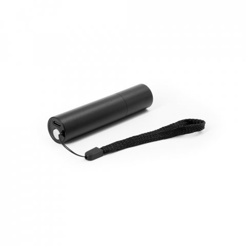 BRUCE. Rechargeable flashlight made from recycled aluminum (100% rAL) with 30 mm extendable tip - Black