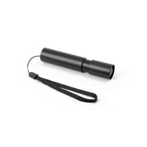 BRUCE. Rechargeable flashlight made from recycled aluminum (100% rAL) with 30 mm extendable tip - Black