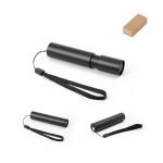 BRUCE. Rechargeable flashlight made from recycled aluminum (100% rAL) with 30 mm extendable tip