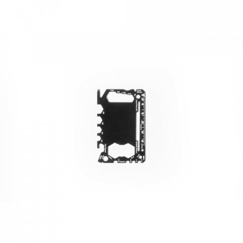 PEEBLES. Card multifuncțional din oțel inoxidabil cu 20 funcții - Negru