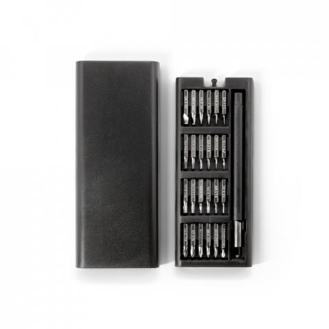 ATOM. Set de șurubelnițe cu v&acirc;rfuri magnetice din oțel carbon - Negru