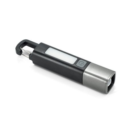 WIGGINS. ABS torch, with a 2 W LED light (53 lumens) at the front and a COB light (53 lumens) at the top - Black