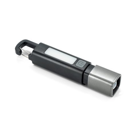 WIGGINS. ABS torch, with a 2 W LED light (53 lumens) at the front and a COB light (53 lumens) at the top - Black