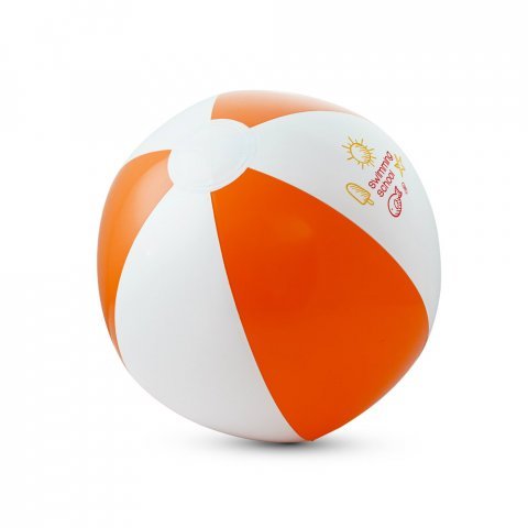 CRUISE. Надуваема плажна топкас цветни райета от непрозрачно PVC - оранжев