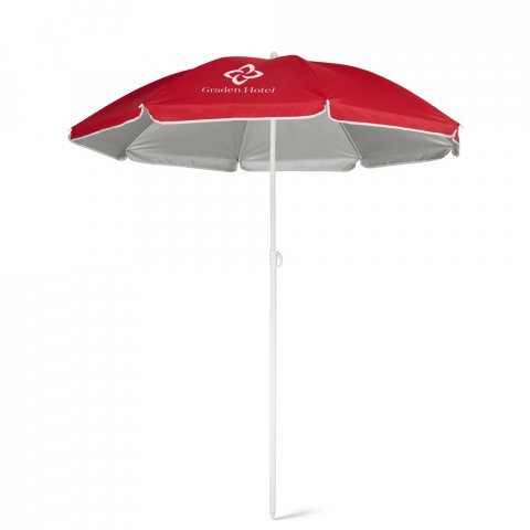 PARANA. Parasol inclinable 210T avec doublure argent&eacute;e - Rouge
