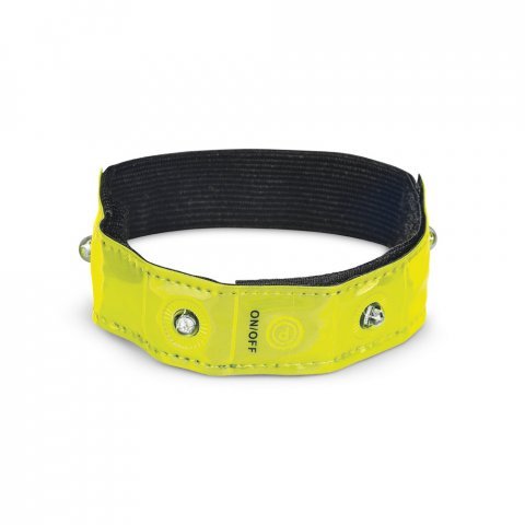 VISIBLE. Светлоотразителна лента за ръкав с 4 червени светодиода - жълт