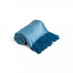 SMOOTH. Couverture 100% acrylique avec ruban pour carte de personnalisation (270 g/m&sup2;) - Bleu