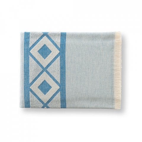 MALEK. Prosop multifuncțional și de baie (350g/m&sup2;) din bumbac ușor și rezistent (85%) și bumbac reciclat (15%) - Albastru