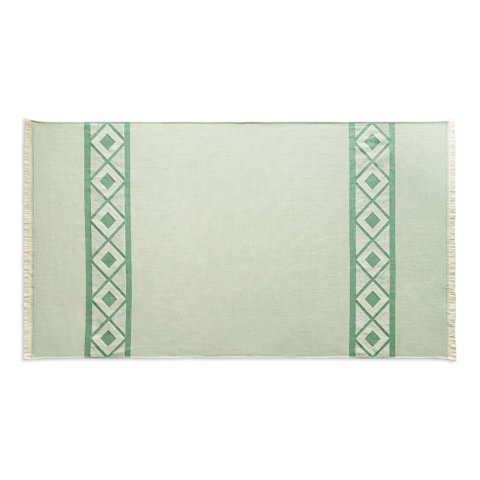 MALEK. Prosop multifuncțional și de baie (350g/m&sup2;) din bumbac ușor și rezistent (85%) și bumbac reciclat (15%) - Verde