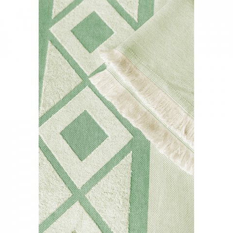 MALEK. Prosop multifuncțional și de baie (350g/m&sup2;) din bumbac ușor și rezistent (85%) și bumbac reciclat (15%) - Verde