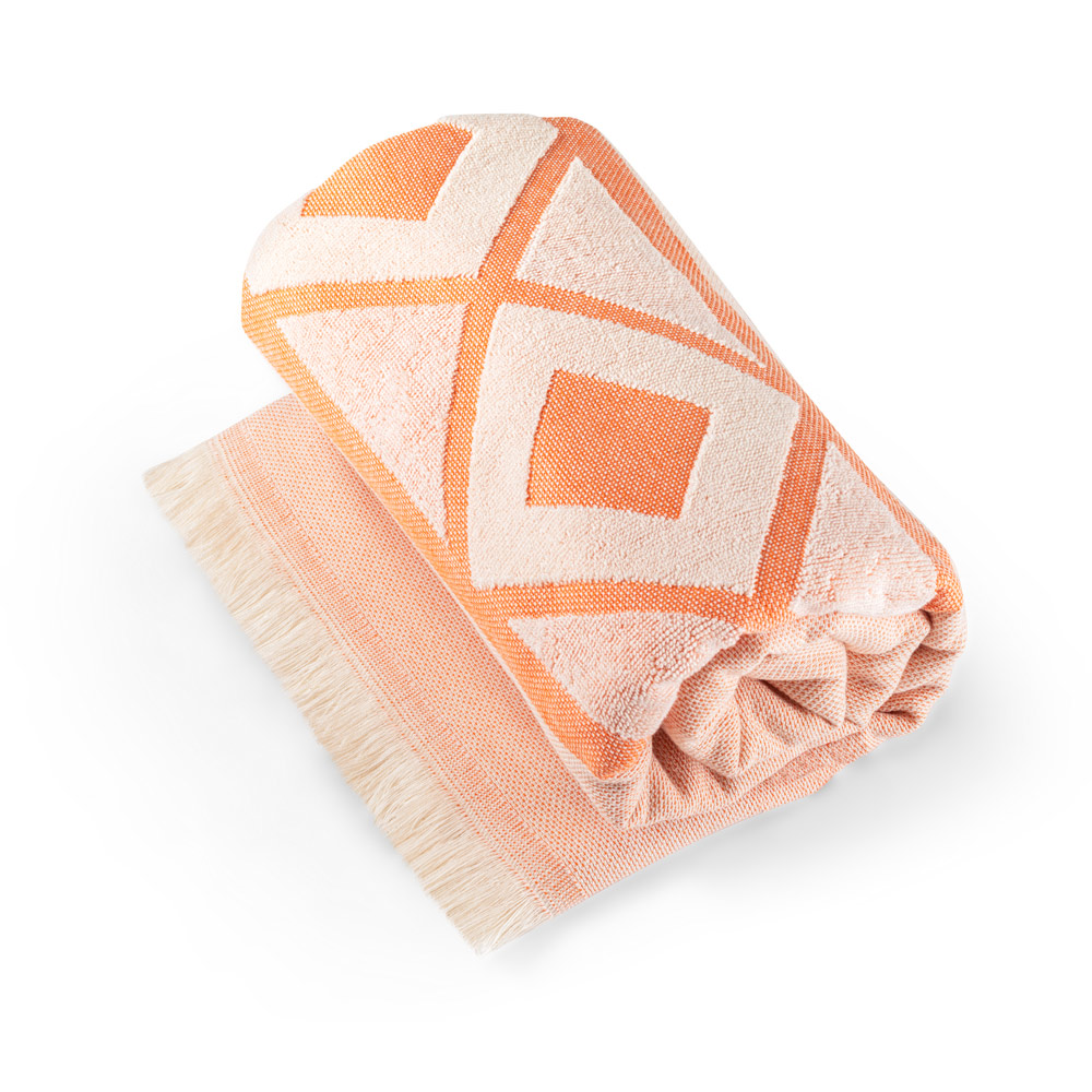 MALEK. Telo multifunzionale e da bagno (350g/m²) realizzato in cotone leggero e resistente (85%) e cotone riciclato (15%)