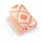 MALEK. Prosop multifuncțional și de baie (350g/m&sup2;) din bumbac ușor și rezistent (85%) și bumbac reciclat (15%) - Portocaliu