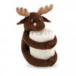 MOOSE. Одеяло с плюшена играчка (180 g/m&sup2;) - кафяв