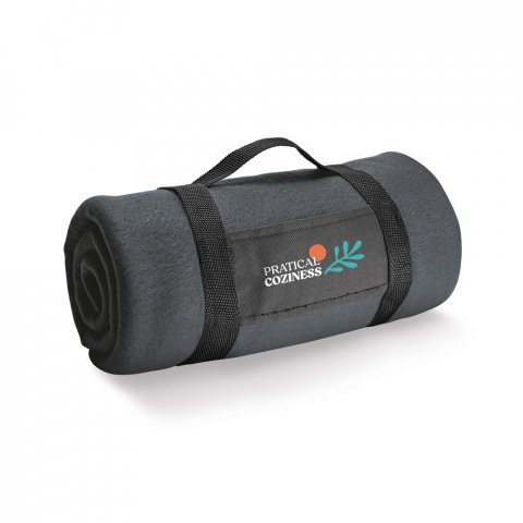 THORPE. Fleecedecke (180 g/m&sup2;) mit abnehmbarem Griff - Dunkelgrau