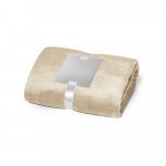 DYLEAF. Couverture polaire (240 g/m&sup2;) avec ruban pour carte de personnalisation - Beige 