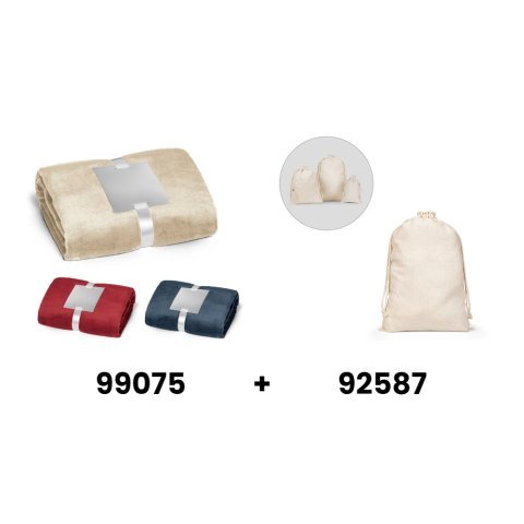 DYLEAF. Coperta in pile da (240 g/m&sup2;) con nastro e cartoncino personalizzabile