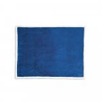 HEIDEN. Wendbare Fleecedecke (190 g/m&sup2;) mit Satinband und personalisierter Karte - K&ouml;nigsblau