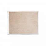 HEIDEN. Wendbare Fleecedecke (190 g/m&sup2;) mit Satinband und personalisierter Karte - Beige