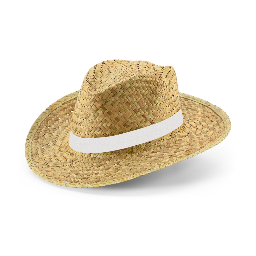 JEAN RIB. Cappello in paglia naturale con nastro sublimatico