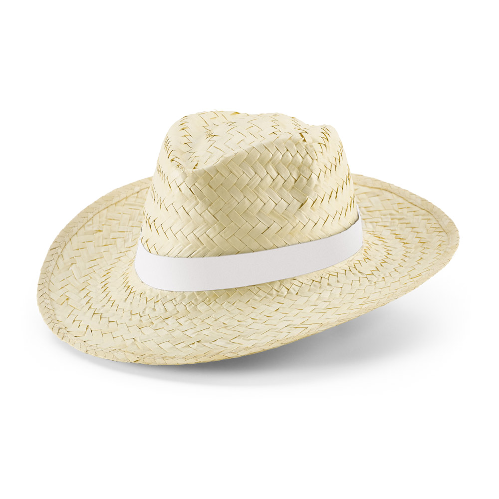 EDWARD RIB. Cappello in paglia naturale con nastro sublimatico