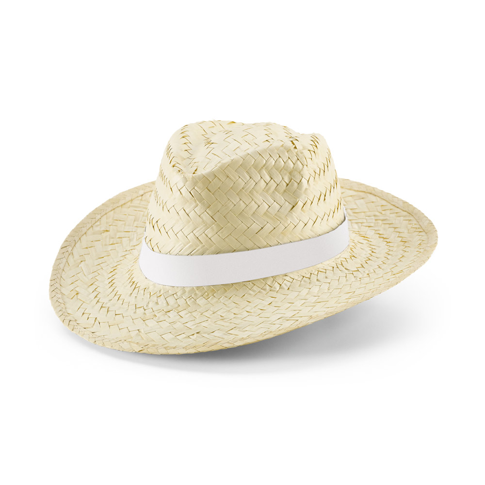 EDWARD RIB. Cappello in paglia naturale con nastro sublimatico