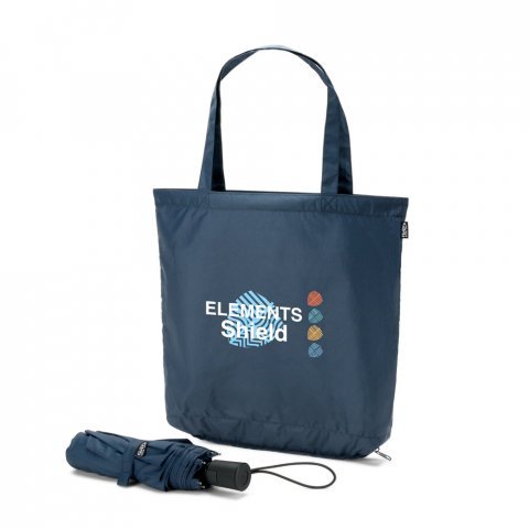 SKYLAR. 2-in-1 umbrella with recycled polyester shopping bag included - Blue
