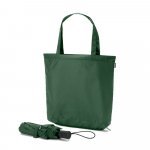 SKYLAR. 2-in-1 umbrella with recycled polyester shopping bag included - Dark green