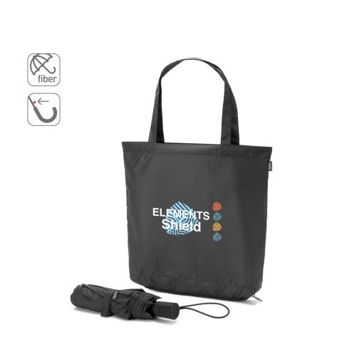 SKYLAR. Ombrello 2 in 1 con borsa per la spesa in poliestere riciclato inclusa