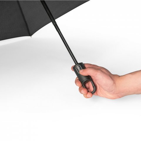 GUSTAVO. Recycled polyester (100% rPET) 190T pongee umbrella with automatic opening and closing - Black