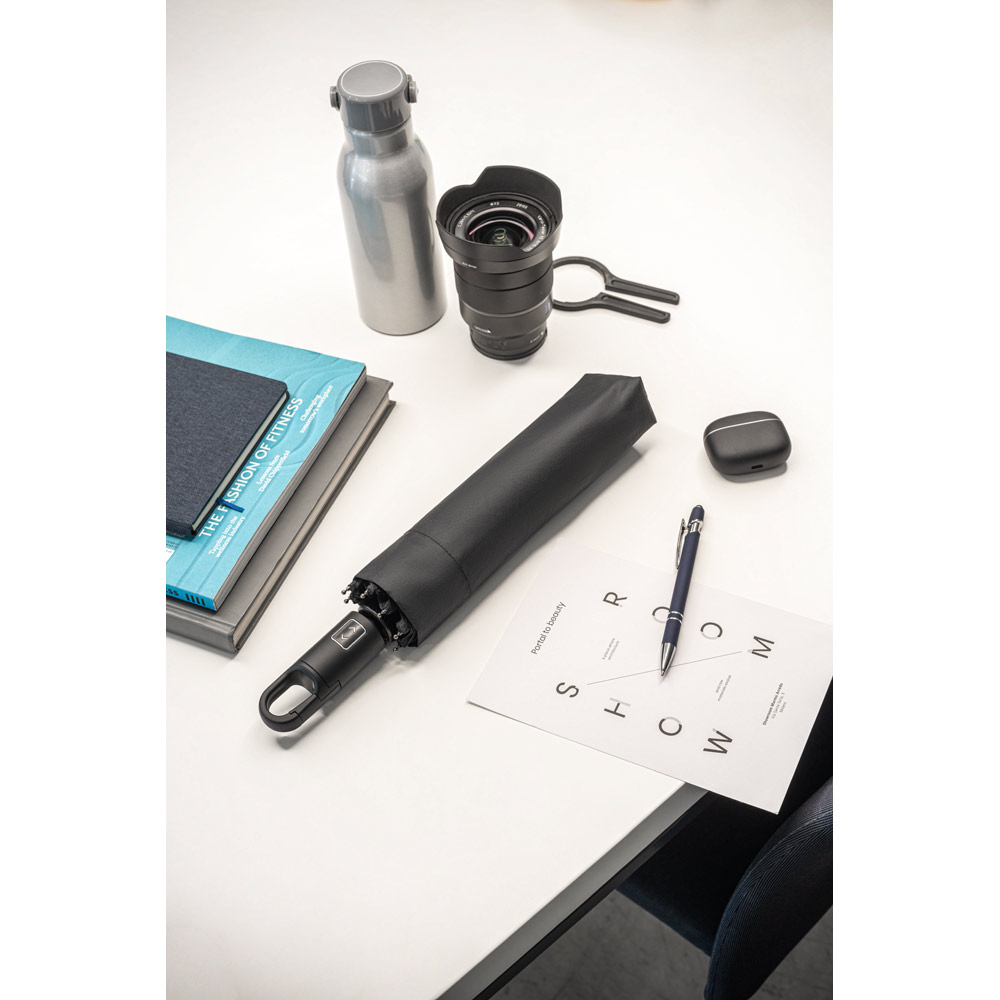 GUSTAVO. Ombrello in pongee poliestere riciclato (100% rPET) 190T con apertura e chiusura automatica