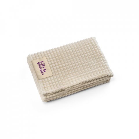 CELINE. Coperta in poliestere riciclato (100% rPET) con dettaglio cucito per la personalizzazione - Beige