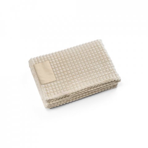 CELINE. Coperta in poliestere riciclato (100% rPET) con dettaglio cucito per la personalizzazione - Beige