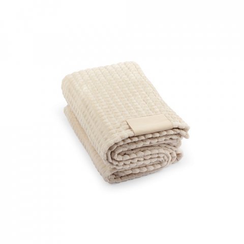 CELINE. Coperta in poliestere riciclato (100% rPET) con dettaglio cucito per la personalizzazione - Beige