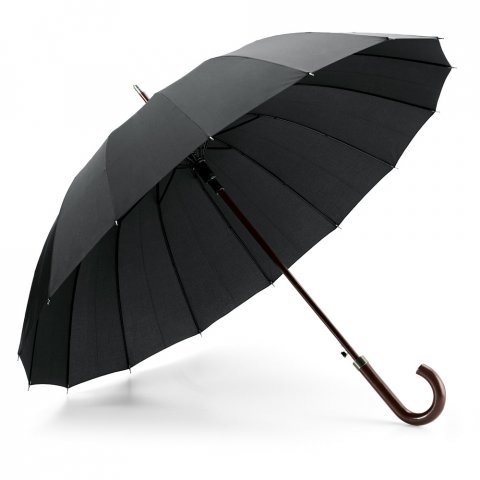 HEDI. 16 rib automatic opening umbrella in 190T pongee with automatic opening - Black