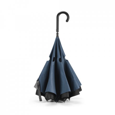 ANGELA. 190T pongee reversible folding umbrella - Blue