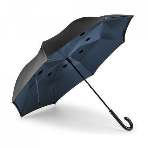 ANGELA. 190T pongee reversible folding umbrella - Blue