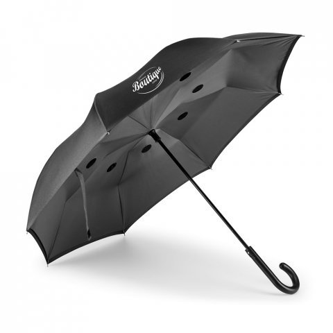 ANGELA. 190T pongee reversible folding umbrella - Grey