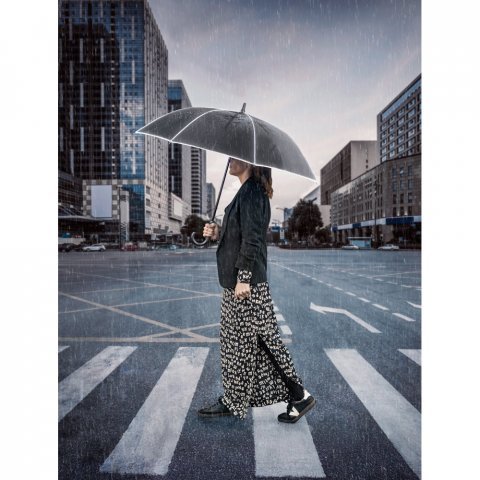 FINNLEY. Ombrello da 27" in pongee 190T antivento in poliestere riciclato (100% rPET)