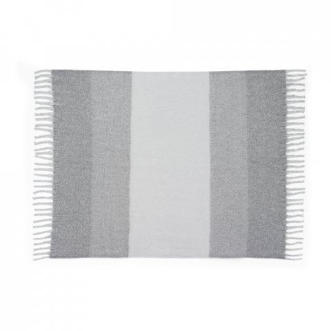 COMFY. Couverture en polyester recycl&eacute; (100% rPET) (300 g/m&sup2;), au toucher mohair - Gris
