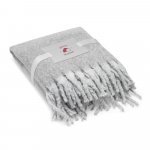 COMFY. Couverture en polyester recycl&eacute; (100% rPET) (300 g/m&sup2;), au toucher mohair - Gris