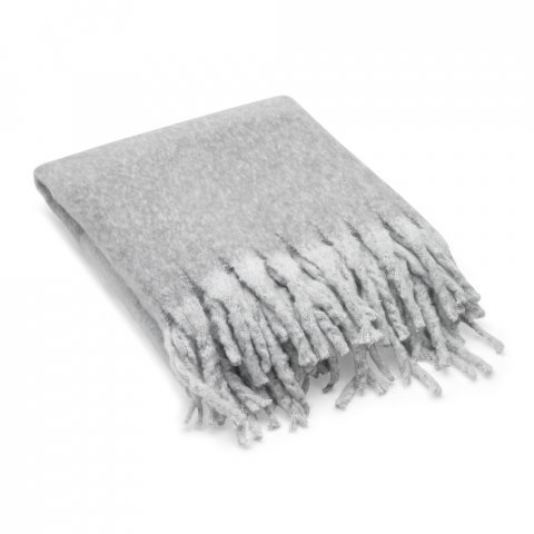 COMFY. Couverture en polyester recycl&eacute; (100% rPET) (300 g/m&sup2;), au toucher mohair - Gris